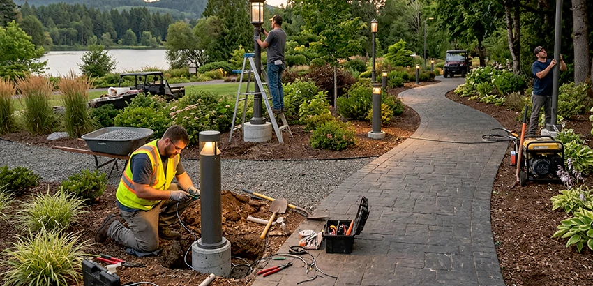 Landscape Post, Pole, and Bollard Lighting Installation in Nashville